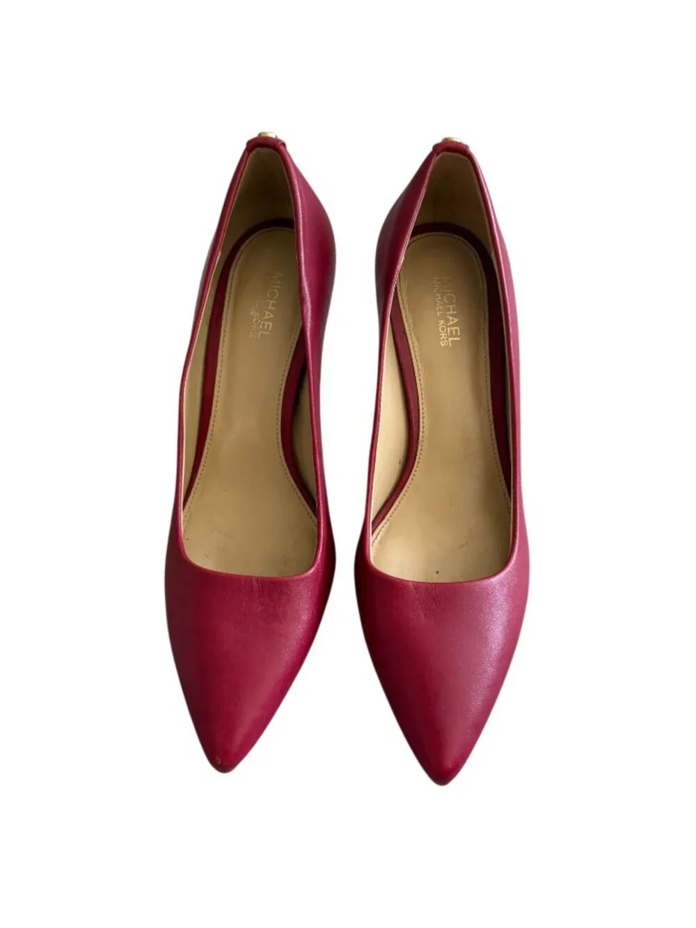 MICHAEL KORS Red Leather Heels Size 7.5 Womens